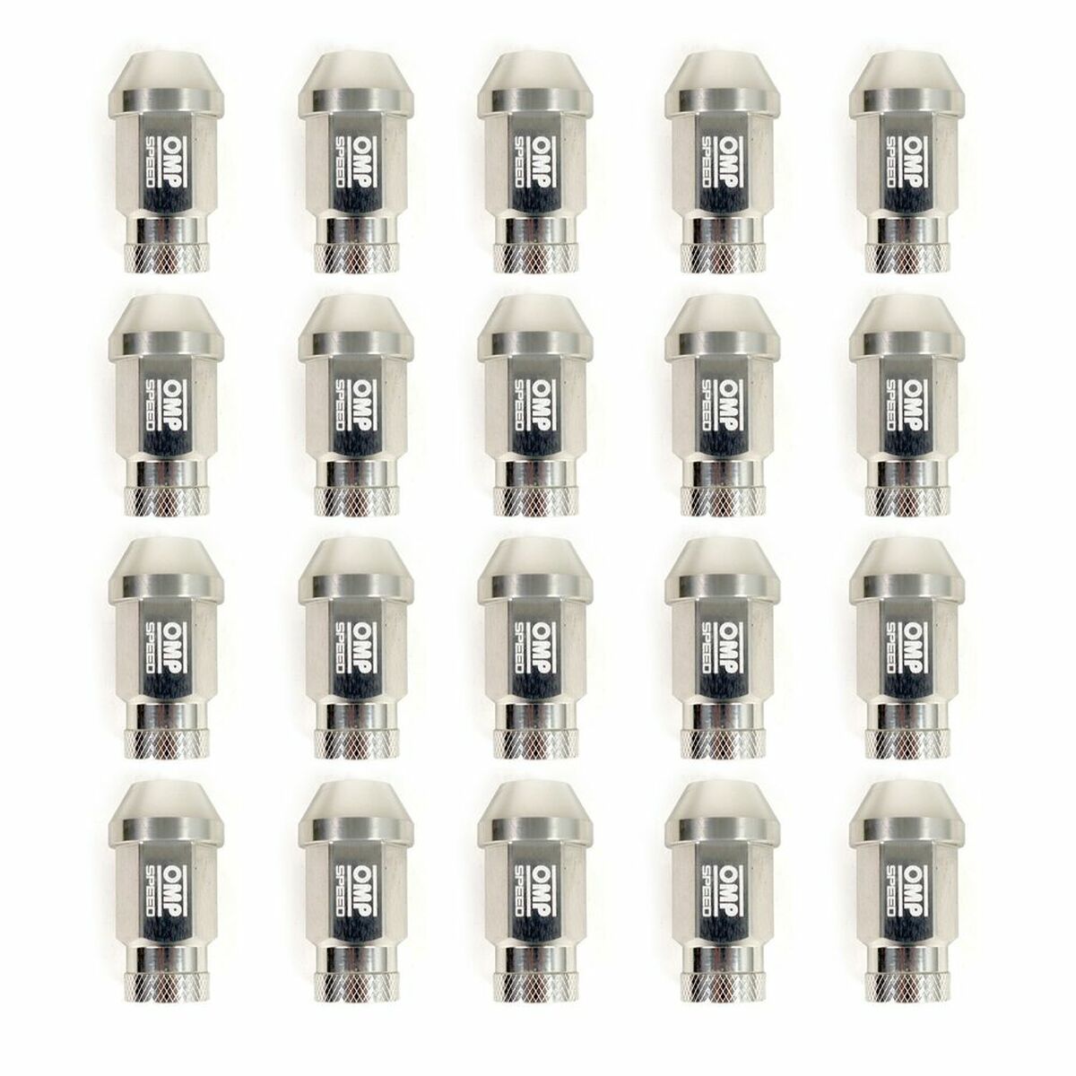 Set Tuercas OMP 7075 40 mm M12 x 1,50 20 uds Plata